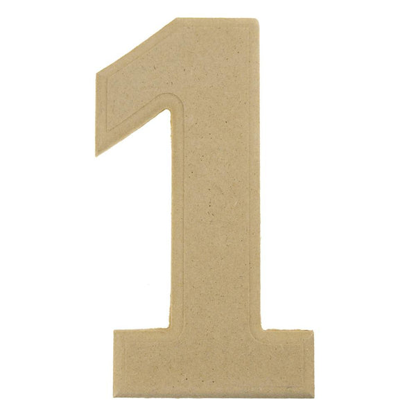 Beveled Wooden Number 1, Natural, 6-Inch