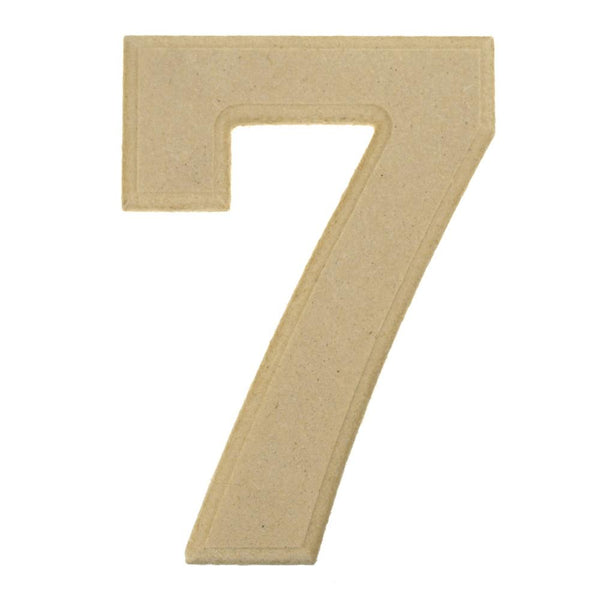 Beveled Wooden Number 7, Natural, 6-Inch