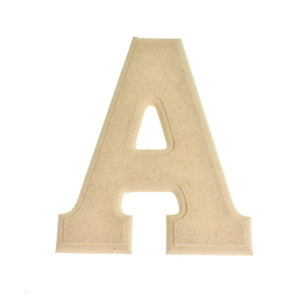 Pressed Board Beveled Wooden Letter A, Natural, 6-Inch