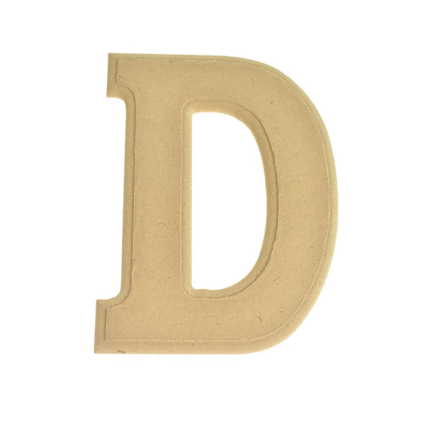 Pressed Board Beveled Wooden Letter D, Natural, 6-Inch