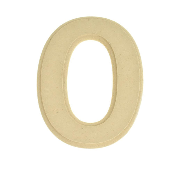 Pressed Board Beveled Wooden Letter O, Natural, 6-Inch