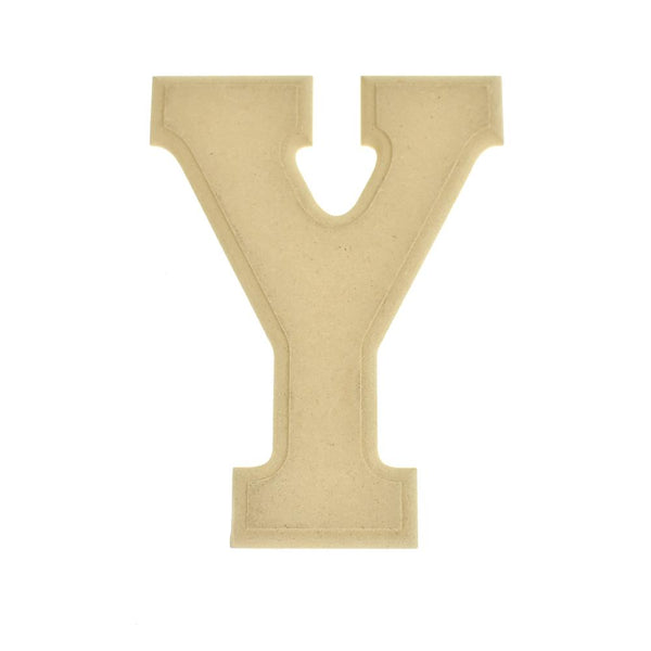 Pressed Board Beveled Wooden Letter Y, Natural, 6-Inch