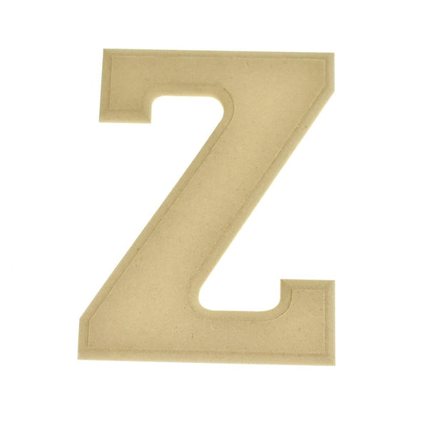 Pressed Board Beveled Wooden Letter Z, Natural, 6-Inch