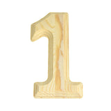 Pine Wood Beveled Wooden Number 1, Natural, 5-13/16-Inch