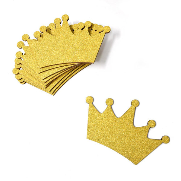 Large Crown Wooden Baby Favors, 4-1/2-Inch, Gold