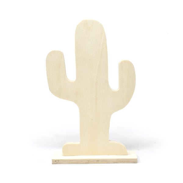 DIY Wood Craft Cactus Stand, 10-Inch