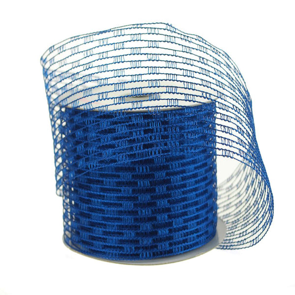 Stretch Netting Wired Mesh Ribbon, 2-1/2-Inch, 10 Yards, Royal Blue