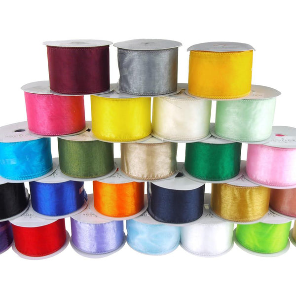 Sheer Organza Wired Edge Ribbon, 2-1/2-Inch, 10 Yards