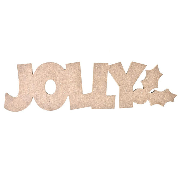 Holiday "Jolly" Standing Wood Decor, 3-3/4-Inch