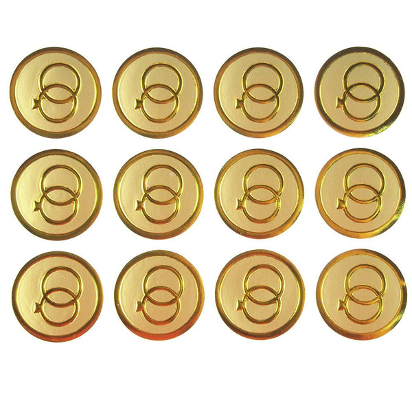 Wedding Ring Print Seal Stickers, 1-Inch, 100-Count, Gold