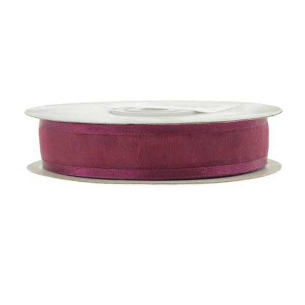 Satin-edge Sheer Organza Ribbon, 7/8-Inch, 25 Yards, Wine