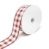 Christmas Canvas Gingham Wired Edge Ribbon, 10-Yard