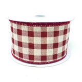 Christmas Canvas Gingham Wired Edge Ribbon, 10-Yard