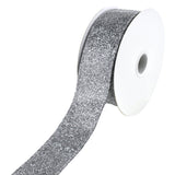 Christmas Glitter Frosted Polyester Wired Ribbon, 10-Yard