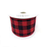 Christmas Buffalo Checkered Wired Ribbon, 10-Yard