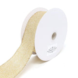 Christmas Flat Glitter Wired Edge Ribbon, 10-Yard