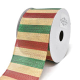 Shiny Metallic Stripes Wired Ribbon, 2-1/2-Inch, 10-Yard