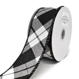 Diagonal Plaid Patterned Wired Ribbon, 1-1/2-Inch, 10-Yard