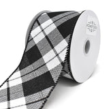 Diagonal Plaid Patterned Wired Ribbon, 2-1/2-Inch, 10-Yard