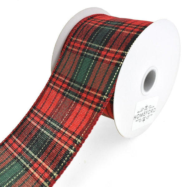 Biltmore Christmas Plaid Wired Ribbon, 2-1/2-Inch, 10-Yard