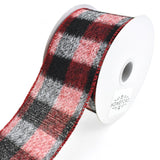 Brushed Buffalo Plaid Wired Edge Christmas Ribbon, 2-1/2-Inch, 10-Yard