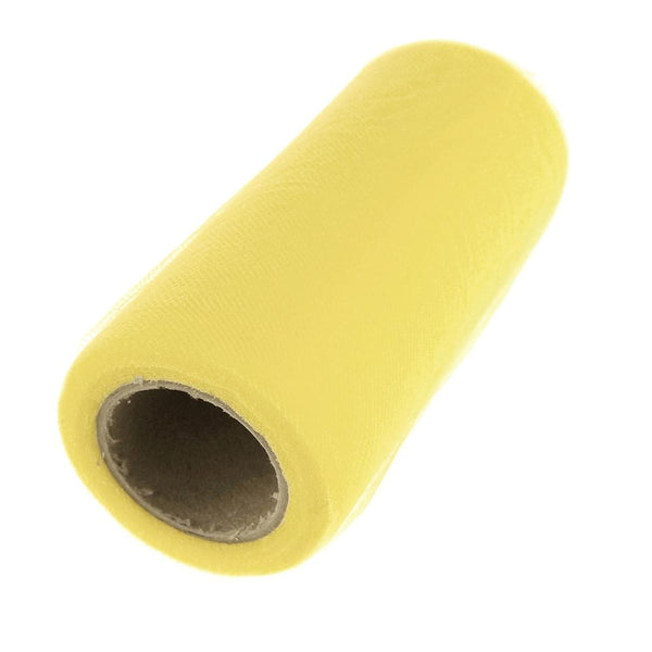 Premium American Tulle Spool Roll, Made in the USA, 6-Inch, 25 Yards, Yellow