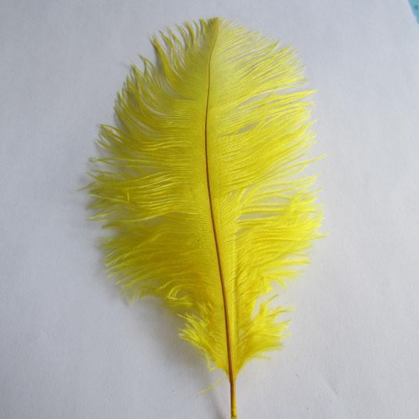 Ostrich Feather Decorative Centerpiece, 15-Inch, 1-Piece, Yellow