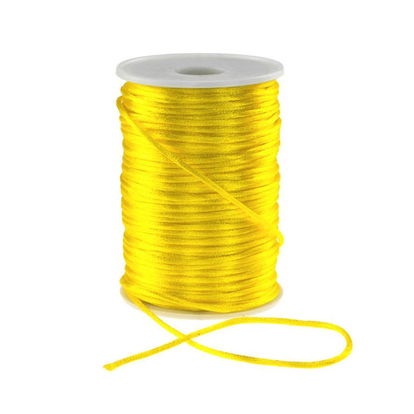 Satin Rat Tail Cord Ribbon Chinese Knot, 1/16-Inch, 100-Yard, Yellow