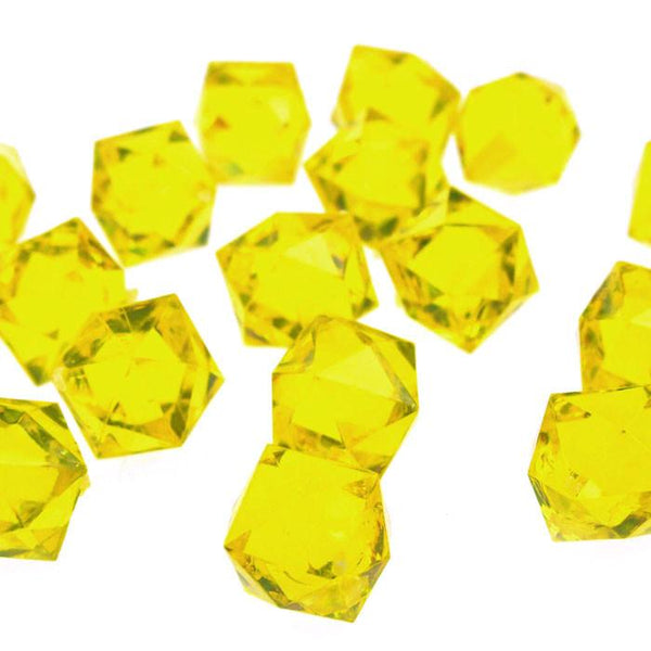 Acrylic Ice Rocks Twelve Point Star, 3/4-Inch, 150-Piece, Yellow