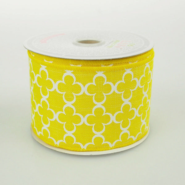 Quatrefoil Spade Canvas Ribbon, 2-1/2-Inch, 10 Yards, Yellow