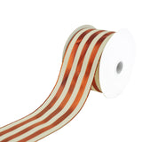 Metallic and Ivory Striped Ribbon, 2-1/2-Inch, 10-Yard