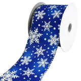 Christmas Iridescent Snowflakes Satin Wired Ribbon, 2-1/2-Inch, 10-Yard