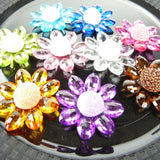 Sunflower Acrylic Crystal Flower, 1-3/4-inch, 6-Piece