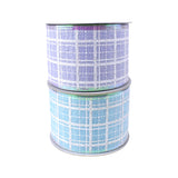 Iridescent Plaid Linen Wired Ribbon, 2-1/2-Inch, 10-Yard