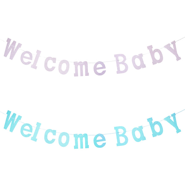 Diamond Glitter 'Welcome Baby" Garland, 7-Inch, 7-Feet