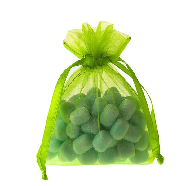 Organza Favor Pouch Bag, 4-Inch x 5-Inch, 12-Count, Apple Green