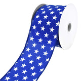 Patriotic Stars Satin Wired Ribbon, 2-1/2-Inch, 10-Yard