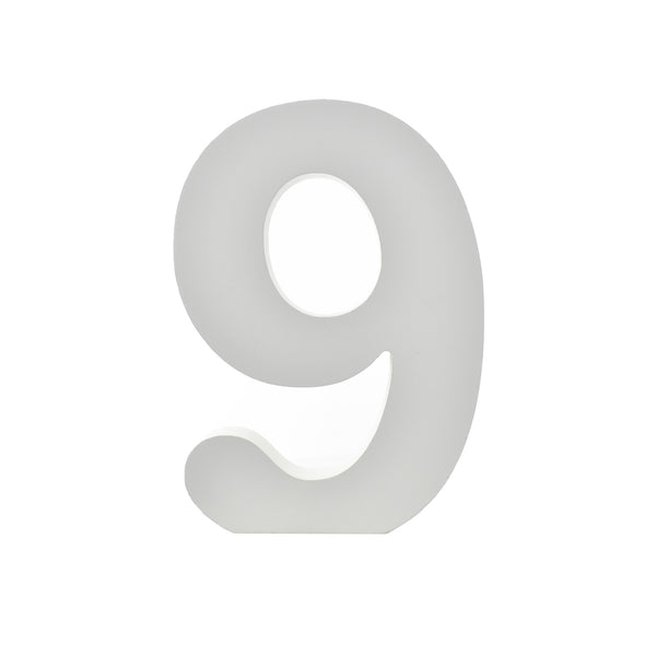 Wooden Standing Number 9, 4-3/4-Inch - White