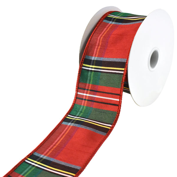 Christmas Winter Plaid Wired Ribbon, 2-1/2-Inch, 10-Yard