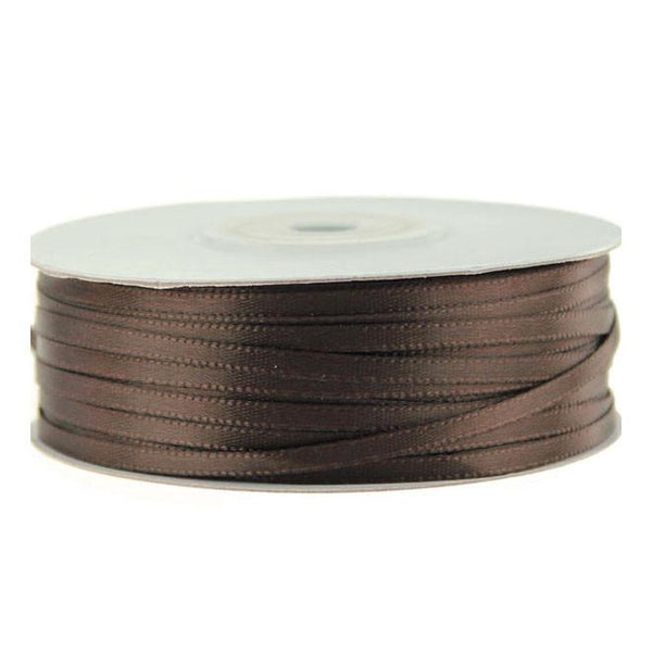 Double Faced Satin Ribbon, 1/8-inch, 100-yard, Brown