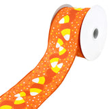 Polka Dot Candy Corn Wired Ribbon, 2-1/2-Inch, 10-Yard