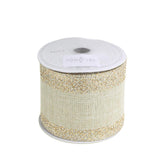 Glitter-Edge Criss-Cross Canvas Ribbon, 2-1/2-inch, 10 Yards