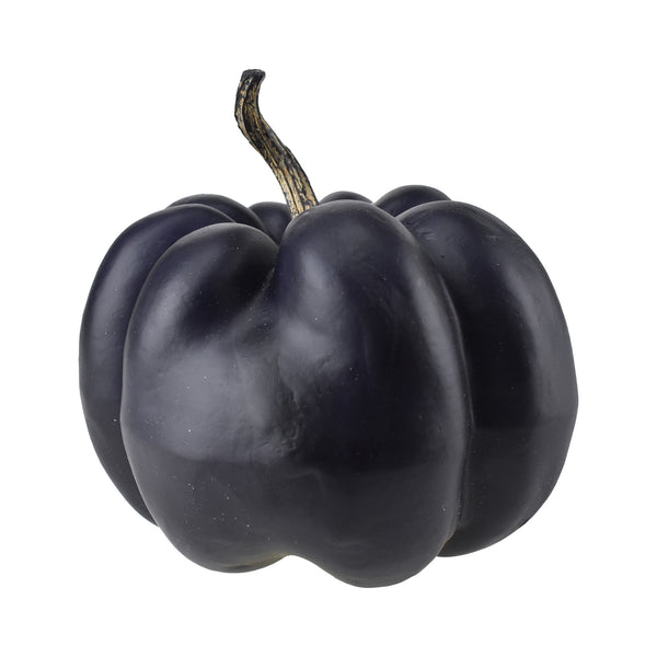 Artificial Pumpkin Decoration, Black, 7-1/2-Inch