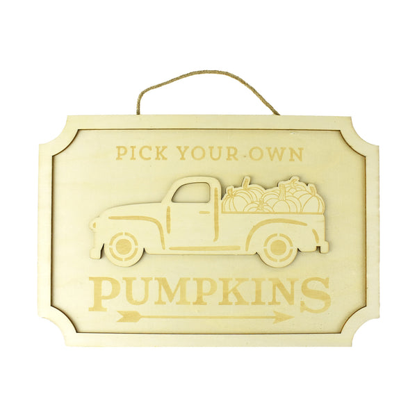 Wooden Pick Your Own Pumpkin Sign, 8-Inch