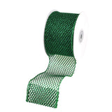 Grand Glittered Net Wired Ribbon, 2-1/2-Inch 10-Yard - Hunter Green