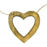 Wooden Heart Cut-Out Shapes Garland, 2-1/2-Feet