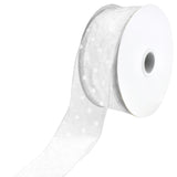 Organza Polka Dots Wired Ribbon, 2-Inch, 50-Yard