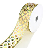 Embossed Diamonds Sheer Wired Ribbon, 1-1/2-Inch, 10-Yard