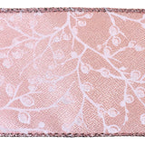 Berry Branch Silhouette Wired Ribbon, 2-1/2-Inch, 10-Yard - Rose Gold