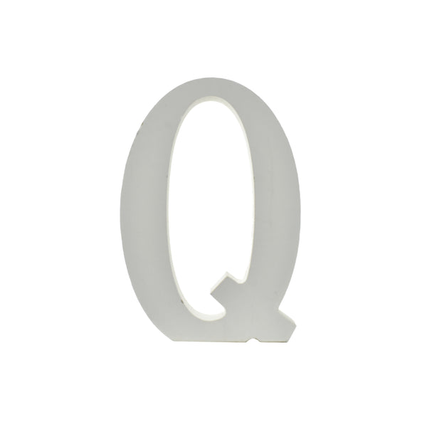 Wooden Standing Letter Q, 4-3/4-Inch - White